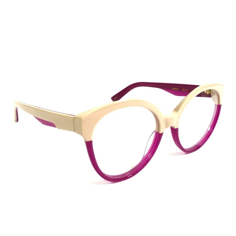 Alfred Kerbs Eyeglasses Frames ANDREA BEPU Beige Clear Purple Fuchsia 53-18-145
